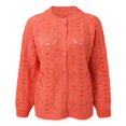 thumbnail image 2 of Vedolay Womens Tops Casual Women's Oversized Lapel Button Up Long Sleeve Classic Casual Jacket,Orange S, 2 of 5
