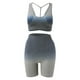 thumbnail image 2 of Gibobby Conjunto de yoga Chaleco deportivo teñido anudado para mujer Pantalones cortos para correr Traje de yoga(Gris, L), 2 of 5