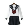 thumbnail image 2 of new JK clothing long-sleeved spring and autumn college style pleated skirt suit-mid skirt 65cm-M, 2 of 8
