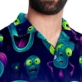 thumbnail image 5 of Alien Men's Short Sleeve Button Down Beach Shirts, Casual Printed Summer Unisex Tops, 5 of 6
