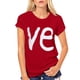 thumbnail image 2 of Pntutb Mujeres Parejas Amante Manga Corta O-cuello Carta de Amor Imprimir Camisetas tops Blusas Pntutb Pntutb-5473, 2 of 9