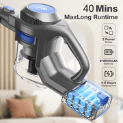 MOOSOO Cordless Stick Vacuum Cleaner, 40KPA 50Mins Lightweight Upright for Carpet Hard Floor Pet Hair XL-618A