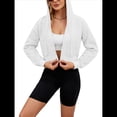 thumbnail image 2 of Sudadera con Capucha y Cremallera para Mujer, Cárdigan Corto, Sudadera con Capucha y Cordón, Top Informal de Larga. XL, 2 of 10