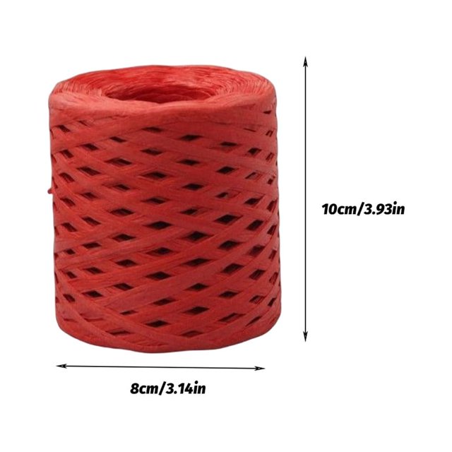 stanreset Paper Ribbon Wrap Rope Wedding Decor Compact Size Long-lasting Packing Craft Anniversary Resilience Decorative DIY Prop Red 200 Meter