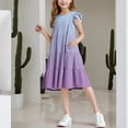 thumbnail image 6 of JUSLIO Dresses for Girls A Line Dresses Casual Crew Neck Short Sleeve Dress Size 7 Y, 6 of 8