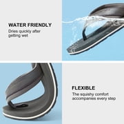 Harvest Land Comfortable Flip Flops for Men Arch Support Thong Sandals Non Slip Summer Beach Shoes Gray Size 10 Males