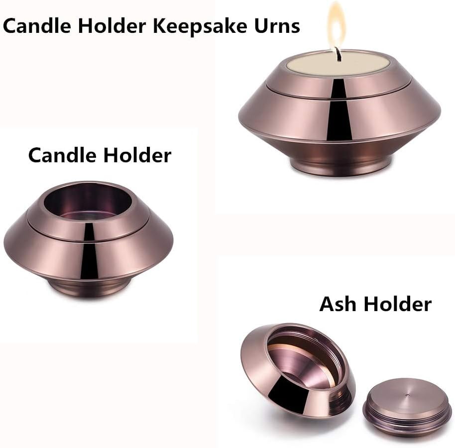 2 IN 1 Cremation Urn for Human Ashes Stainless Steel Candle Ash Holder Keepsake Urn for Ashes Candlestick Mini Funeral Urns for Pet Ashes