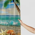thumbnail image 3 of Orinice Ocean beach shower curtain starfish shell sand palm leaf blue sky natural scenery seaside view bathroom fabric decoration 36x72, 3 of 7