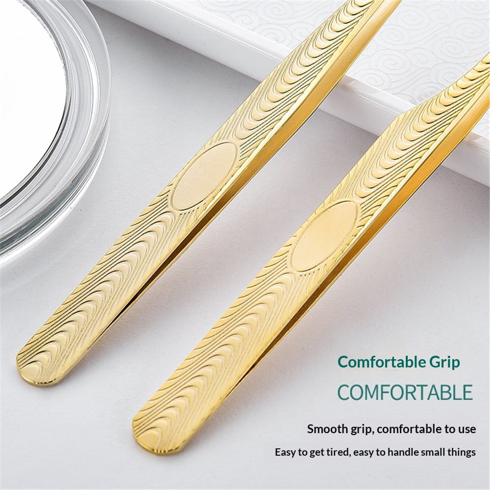 6 pack Lash Tweezers for Eyelash Extension, Professional Lash Extension Tweezer Set, High Precision Eyelash Tweezers for Volume Eyelash Extensions (Gold, 6 PCS Set)