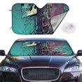 thumbnail image 2 of Kdxio Cartoon Art Skull Print Windshield Sun Shade,UV Rays and Sun Heat Protection,Sunshade for Car Windshield,Car Shade Front Windshield - Medium, 2 of 5