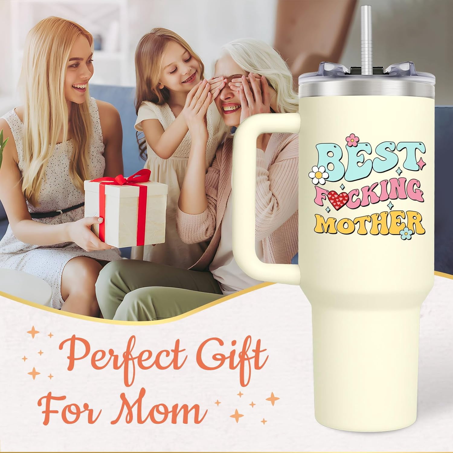 Gifts for Mom from Daughter Son Kids - Best Mother Gifts Mom Gifts, New Mom Gifts for Women, Mom Birthday Gifts, Christmas Gifts Birthday Gifts for Mom, Mom 40oz Tumbler with Handle