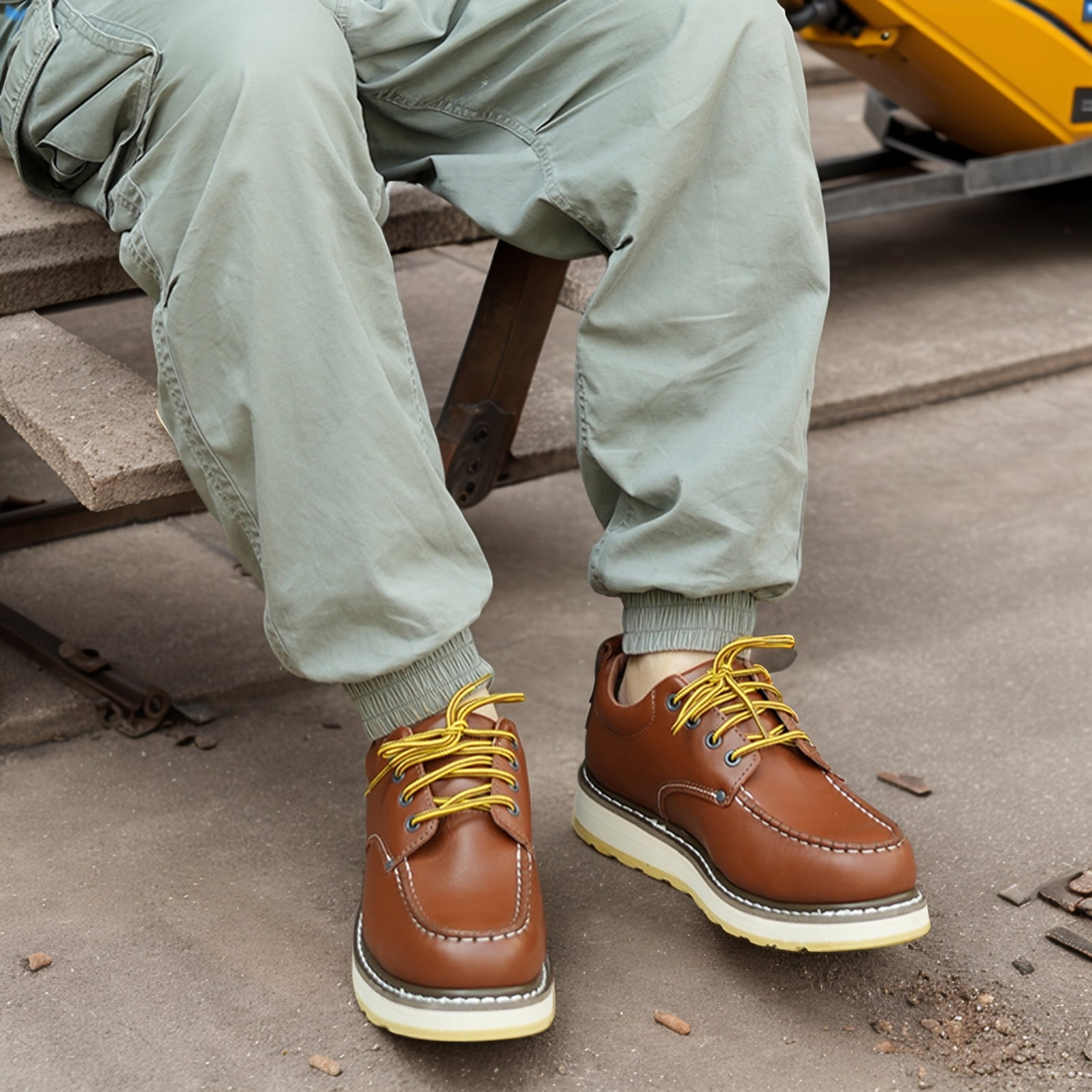 DIEHARD Sure Track Men\'s Size 10.5 Soft Toe Brown Leather Oxford Work Shoes Amazon.com | HANDPOINT Men main image 2
