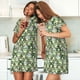 thumbnail image 4 of Easygdp Cute Frog Camisón de manga corta para mujer, informal, estampado, 4 of 6