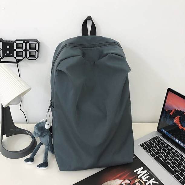 Mochila de moda Mochila para estudiantes Correa de hombro ajustable Cremallera Daybag (Gris)