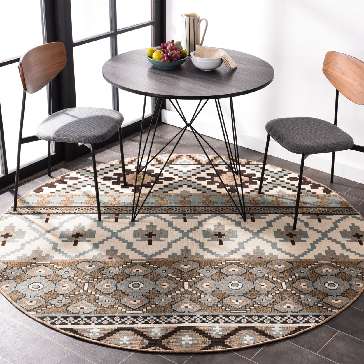 SAFAVIEH Veranda Dogon Southwestern Indoor/Outdoor Area Rug, 2'7" x 5', Cream/Brown