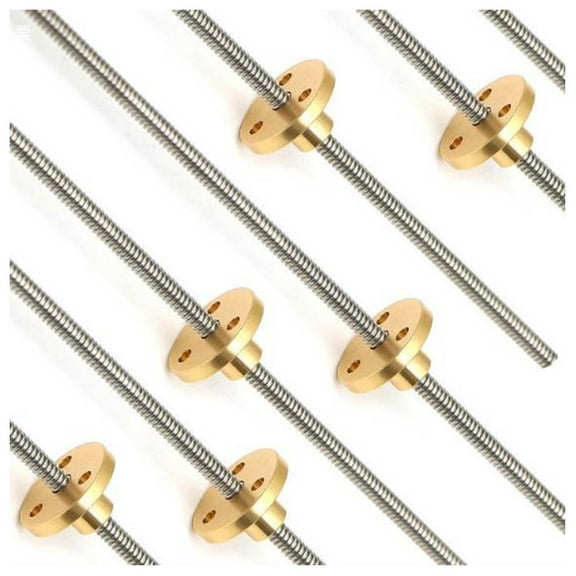304 stainless steel T4 lead screw, 3D printer trapezoidal thread screw pitch 1mm with copper nut length 100/150/200/250/300/400 mm