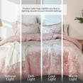 thumbnail image 6 of Regency Heights King Blush Velvet Comforter Set, Luxury 3-Piece All-Season Bedding, Bed Set with Shams, 6 of 8