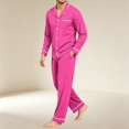 thumbnail image 5 of Mens Pajamas Set Long Sleeve Button Down Loungewear Soft Relaxed Fit Mens Sleepwear Night Pjs Sets with Pockets, 5 of 6