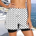 thumbnail image 2 of SAWOBUUN Women Polka Dot Running Shorts High Waist Athletic Casual Loose Elastic Drawstring Shorts with Lining, 2 of 6
