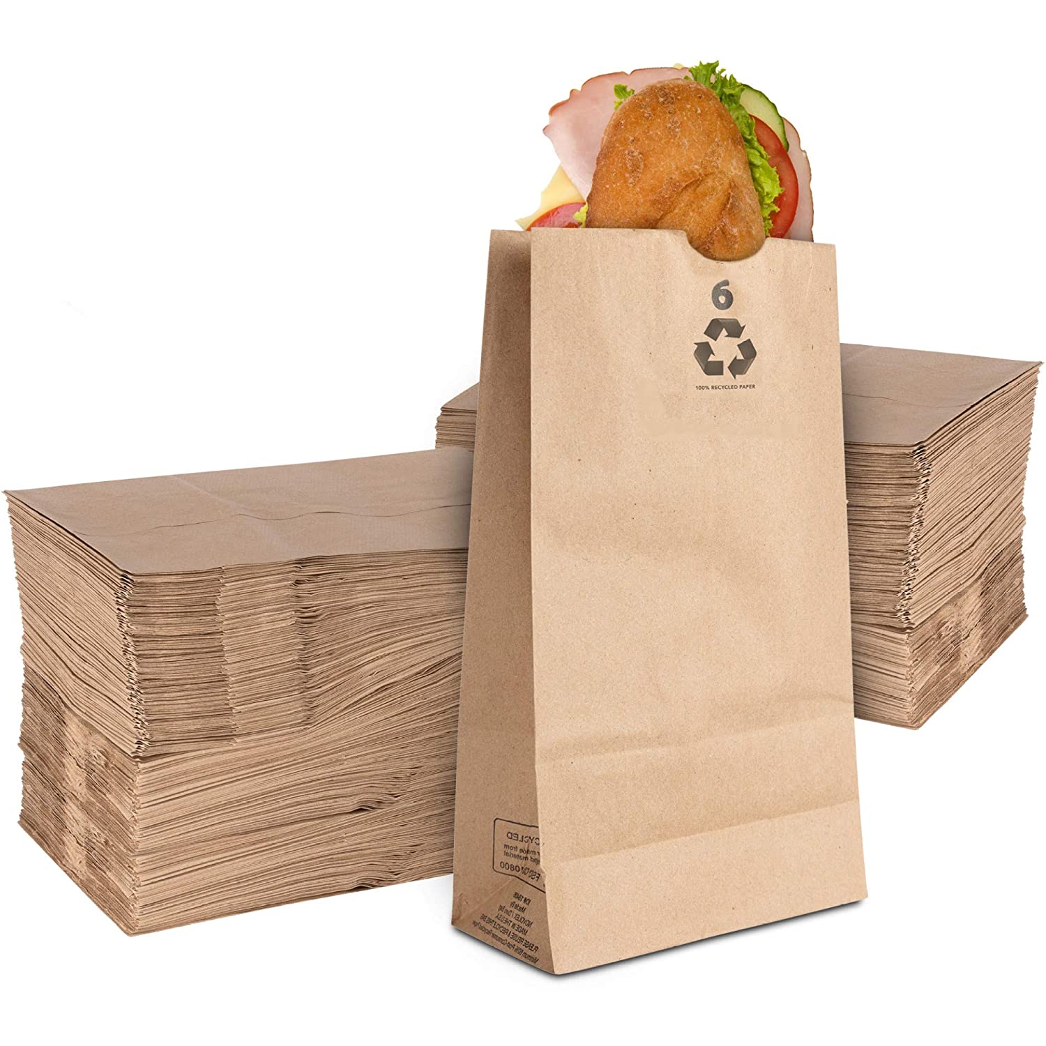 Stock Your Home 6lb Kraft Brown Paper Lunch Bags 200 Count Walmart 