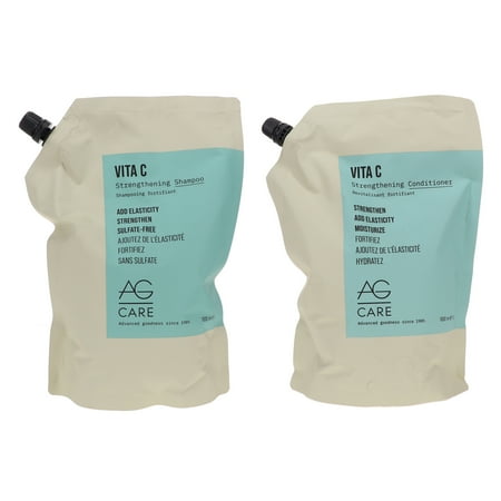AG Care Vita C Sulfate-Free Strengthening Shampoo 33 oz & Vita C Strengthening Conditioner 33 oz Combo Pack