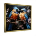 thumbnail image 2 of Designart "Symphony of Blue and Orange Birds" People Framed Wall Art Decor - Farmhouse Blue Nursery Teddy Bear Bedroom Framed Canvas Wall Art, 2 of 6