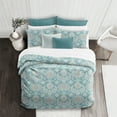 thumbnail image 3 of 6ix Tailors OSH-MED-AQU-CMF-FD-3PC Osha Aqua & Teal Full & Double Size Comforter & 2 Pillow Shams Set - 3 Piece, 3 of 9