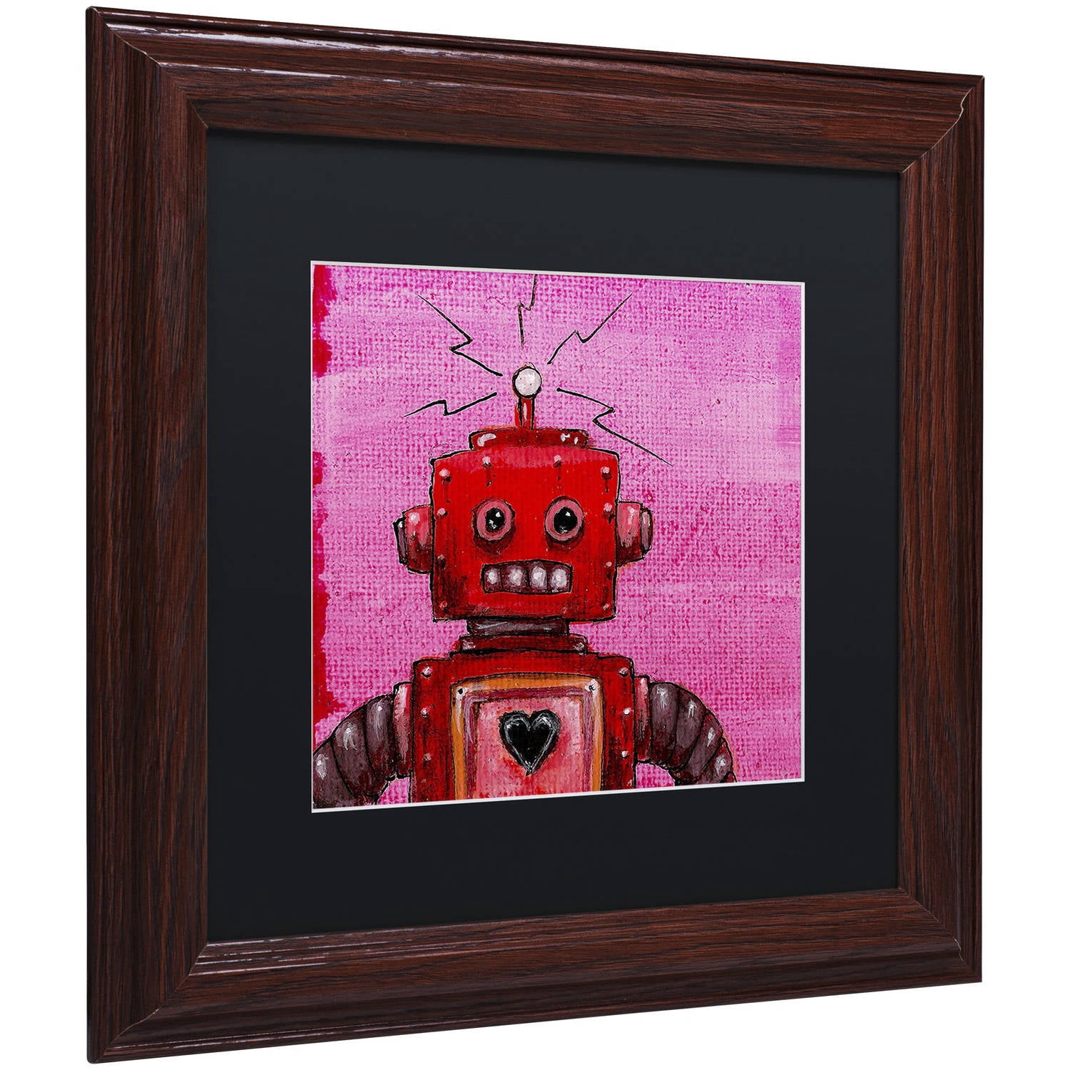 Trademark Fine Art 'Orangebot' Canvas Art by Craig Snodgrass, Black Matte, Wood Frame