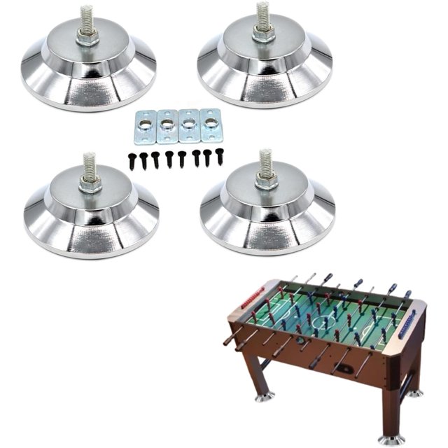 HUGFEGWE 4Pcs Billiard/Pool Table Leg Levelers,5 Inch Metal Game Table Leg Levelers Heavy Duty Leveling Feet,Billiard Accessories,for Football/Soccer Table,PingPong Table,Air Hockey U2537-31909
