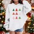 thumbnail image 2 of Lorytime Hoodies for Teen Girls Boys Christmas Tree Sweatshirt Long Sleeve Tops Drop Shoulder Festive Pullover White, 2 of 4