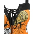 thumbnail image 5 of Rosegal Women's Plus Size Lace Up Pumpkin Print Halloween Dress, 5 of 5