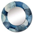 thumbnail image 2 of Designart "Grey Blue Leafs Harmony Cool Tones" Floral Grey Large Round Mirror - Round Bedroom Mirror Wall Decor - Traditional Round Printed Mirror - 29" x 29", 2 of 6