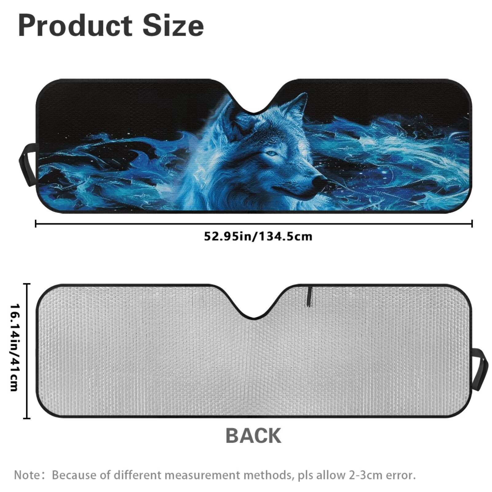 HUIACONG Blue Wolf Sun Shade Windshield Compatible with Jeep Wrangler Sun Shade fit for Jeep Wrangler JL JLU 2018-2025 / Jeep Gladiator 2020-2025 ,Keep Car Interior Cooler
