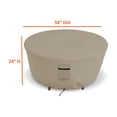 thumbnail image 4 of COVERS&ALL Outdoor Round Fire Pit Cover, 12 Oz Waterproof, UV & Weather Resistant for Patio Lawn Garden Backyard Outside, with Air Vents & Drawstrings (58"(Diameter) x 24"(H), Beige), 4 of 7