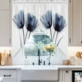thumbnail image 4 of Spring X-ray Swag Curtain Valance for Windows, Image of Black Tulip Flower Window Treatments Short Swag Topper for Kitchen Windows Bathroom Bedroom, 36"x36", 4 of 8