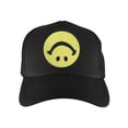 thumbnail image 1 of Gravity Threads Upside Down Smile Face Adjustable Trucker Hat - Black, 1 of 2