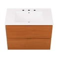 thumbnail image 3 of Modway Scenic 30" Melamine Wall-Mount Bathroom Vanity in Cherry/White, 3 of 4