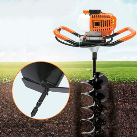 

Miumaeov 52CC Post Hole Digger 2-Stroke 2.4HP Gas Powered Auger Post Hole Digger Earth Auger with 3 Auger Drill Bits (4 6 8 ) + 3 Extension Rods for Farm Garden Plant