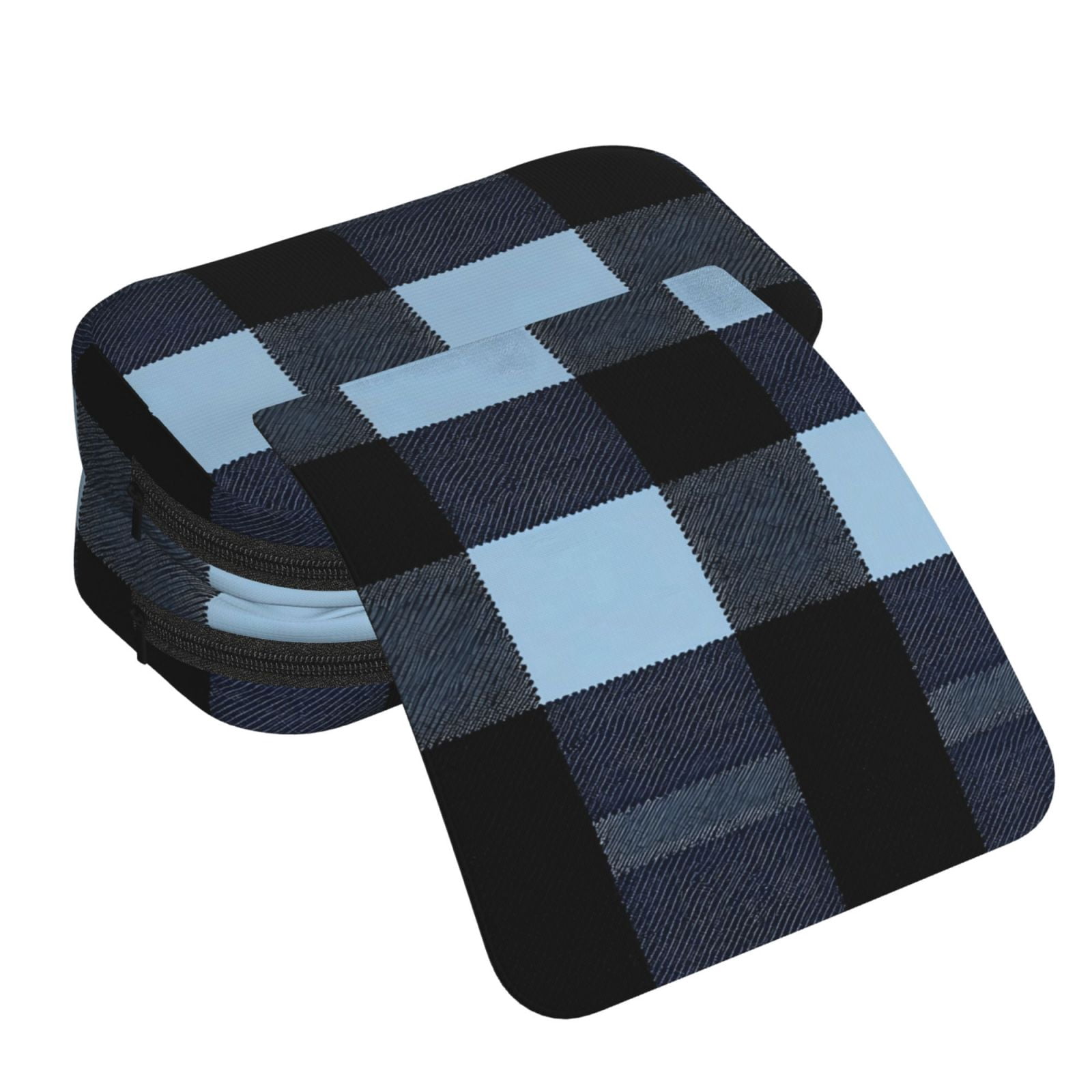 Large-Capacity Flip-Top Double-Layer Pencil Case, Multi-Functional Pocket Pen Case, Durable Stationery Organizer Midnightblue Buffalo Plaid Check Tartan Scotland_2