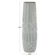 thumbnail image 4 of DecMode Gray Eclectic Ceramic Decorative Vase with Chevron, Scribbles, Curved Scales and Scrolling Vines Pattern, 7"W x 22"H, 4 of 12
