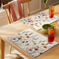 thumbnail image 4 of Spring Flowers Placemats Set of 12, Watercolor Pastoral Style Retro Non-Slip Place Mats Washable Table Mats for Kitchen Dining Table Decorations Indoor/Outdoor, 4 of 9