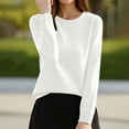 thumbnail image 2 of Fiaer Women's Sweaters Crew Neck Fall Winter Lightweight Plus Size Long Sleeve Slim Fit Trendy Knit Tops WH2 XL, 2 of 4