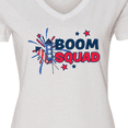 thumbnail image 4 of Inktastic 4th of July Boom Squad Blue and Red Fireworks Women's V-Neck T-Shirt, 4 of 5