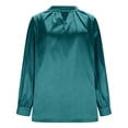thumbnail image 7 of ClodeEU Button Down Shirts for Women, Satin Silk Shirts for Work, Basic Tops V Neck, Fashion Blouse Dark Blue,Womens Plus M, 7 of 7