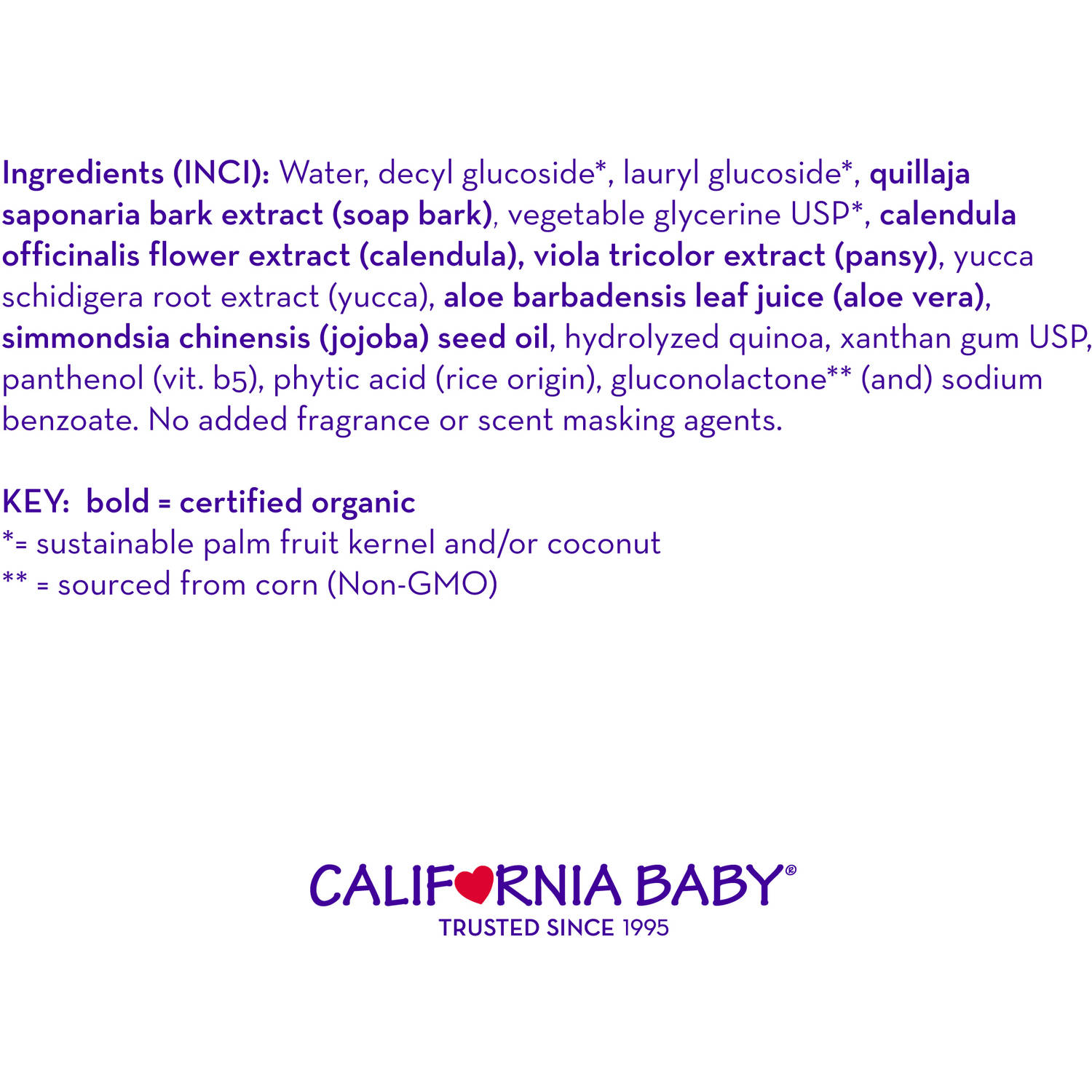 california baby sensitive shampoo
