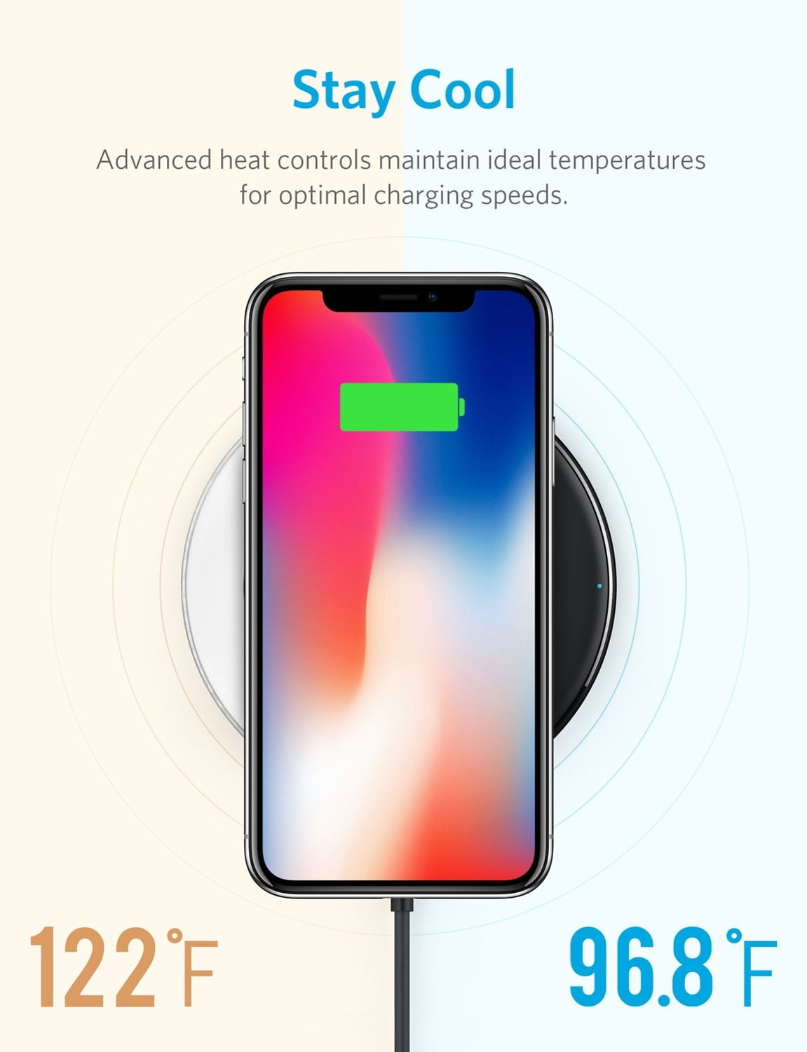 Fast Wireless Charger for iPhone 11/Pro/Max - 7.5W and 10W Charging Pad Slim V4L