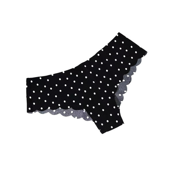 Minnieouse Bragas con letras impresas para mujer, ropa interior amigable con la piel, calzoncillos de seda, cintura baja, ropa interior íntima Ropa interior impresión de puntos METRO