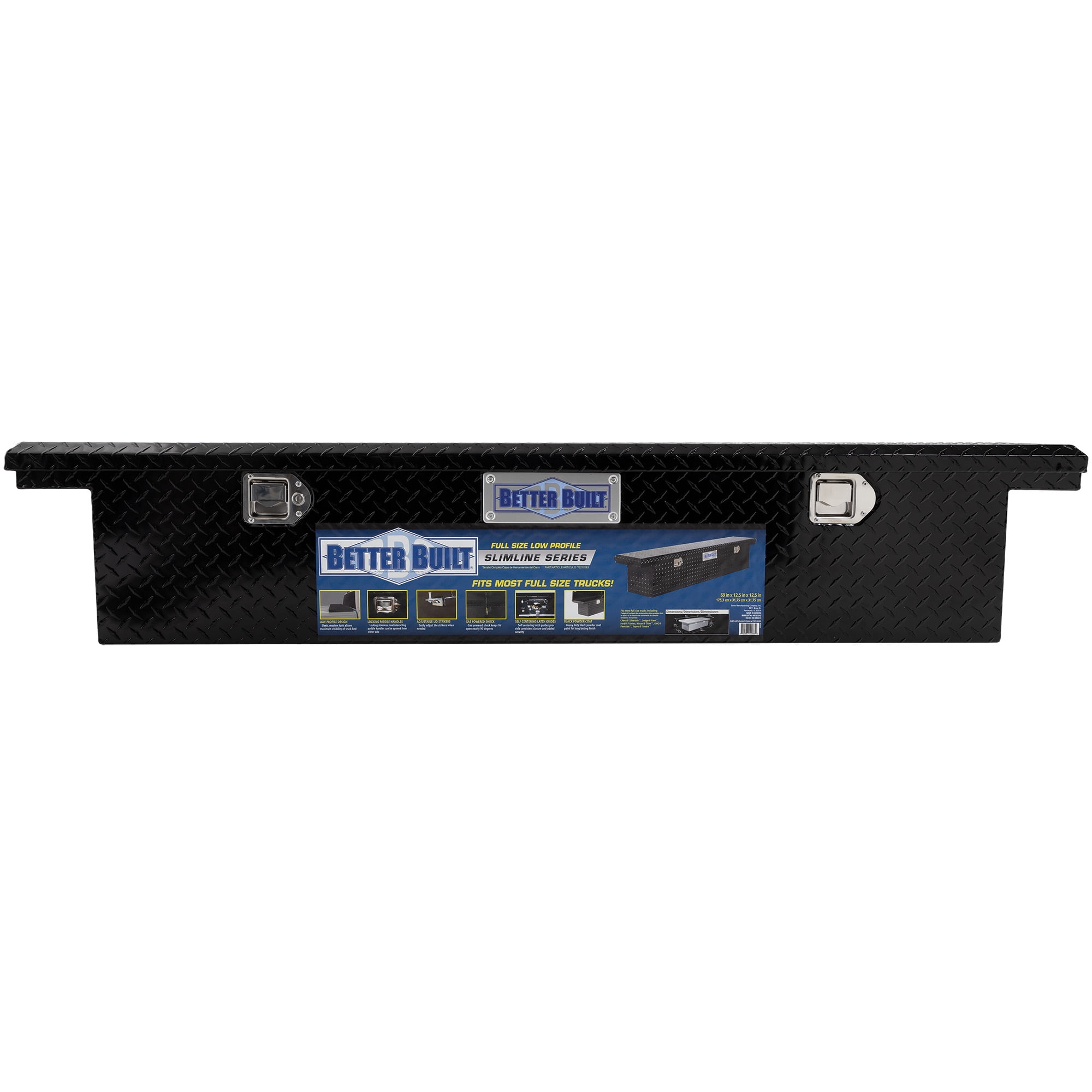 Better Built 70 Model 73210283 Crown Series Slimline Low Profile Gloss Black Crossover Truck Tool Box