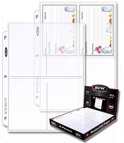 BCW PRO 4-POCKET PHOTO PAGES 20 CT. PACK 20 