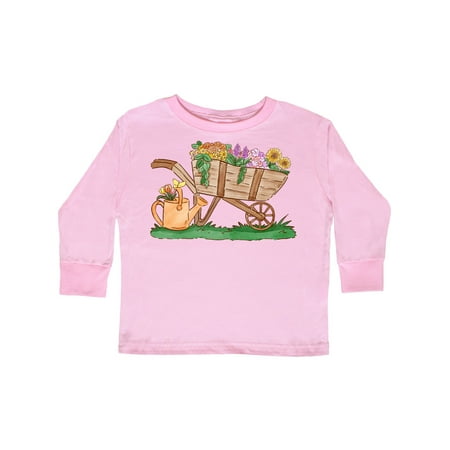

Inktastic Flower Wheelbarrow Gift Toddler Boy or Toddler Girl Long Sleeve T-Shirt